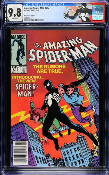 The Amazing Spider-Man #252 (Marvel Comics, May 1984), Newsstand Edition, in a CGC 9.8 white pages holder – front view