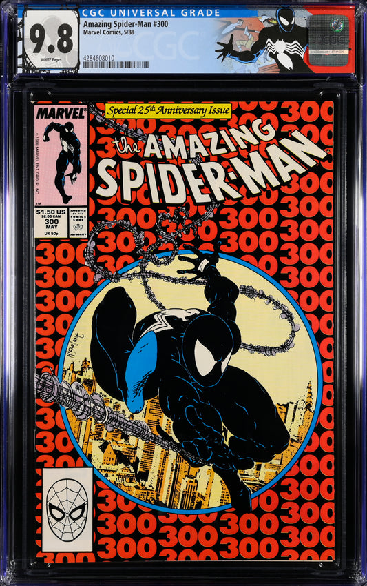 The Amazing Spider-Man #300 (Marvel Comics, May 1988) in a CGC 9.8 white pages holder – front view