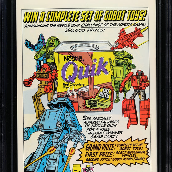 Punisher Limited Series #1 (Marvel Comics, January 1986), Newsstand Edition, in a CGC 9.8 holder with the CGC Punisher custom label – back view
