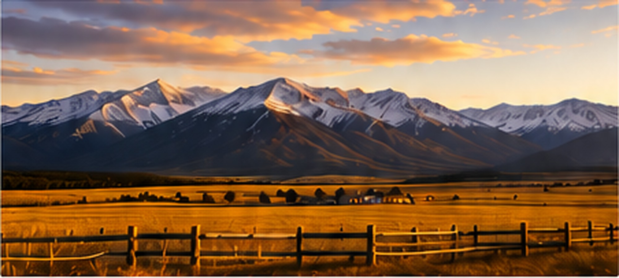 Mountain landscape at sunset