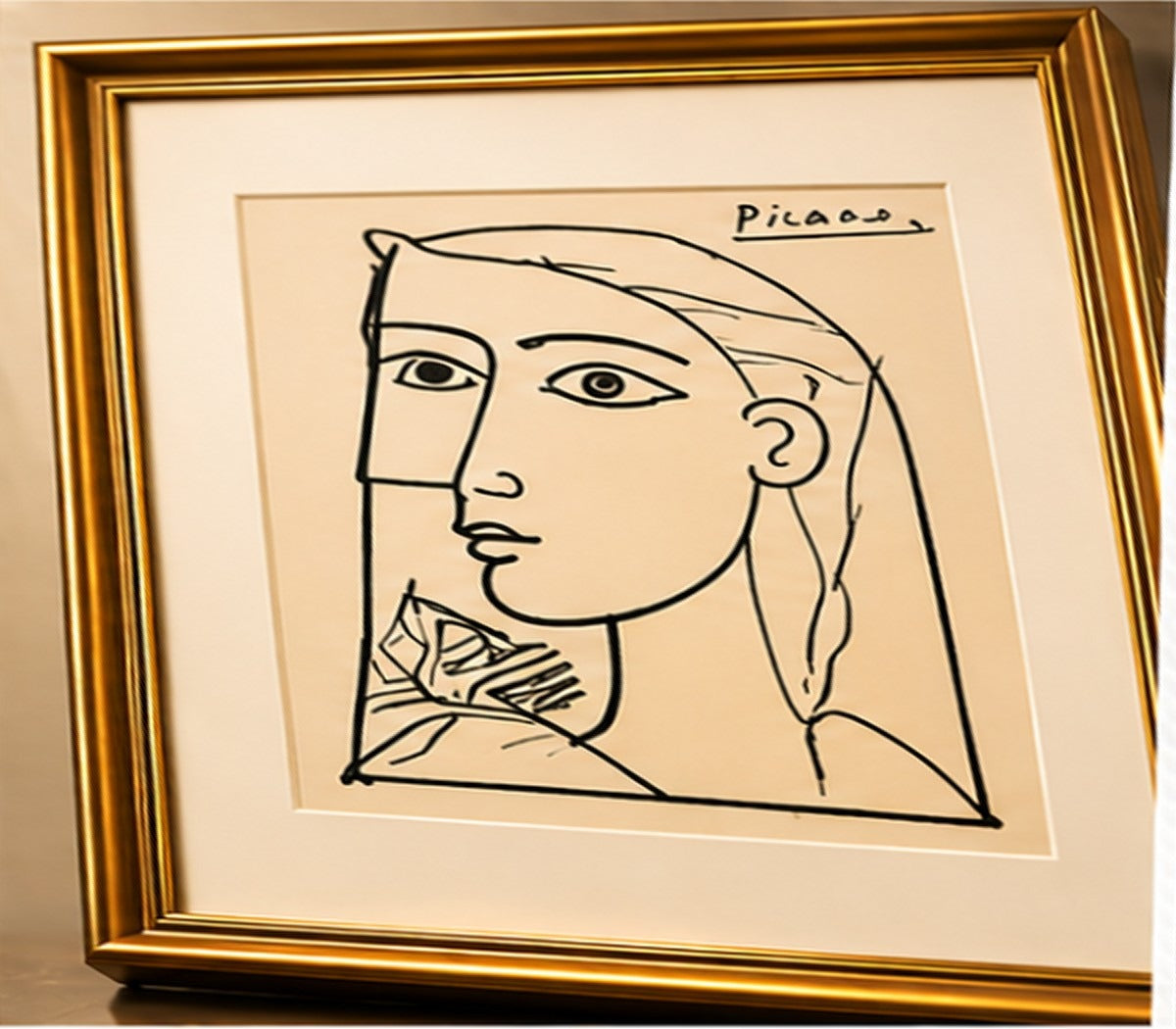 Framed Picasso sketch