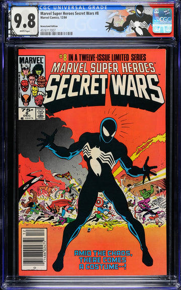 Marvel Super Heroes Secret Wars #8 (Marvel Comics, December 1984), Newsstand Edition, in a CGC 9.8 white pages holder – front view