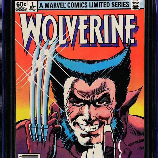 Wolverine Limited Series #1 (Marvel Comics, September 1982), Newsstand Edition, in a CGC 9.8 white pages holder – front view